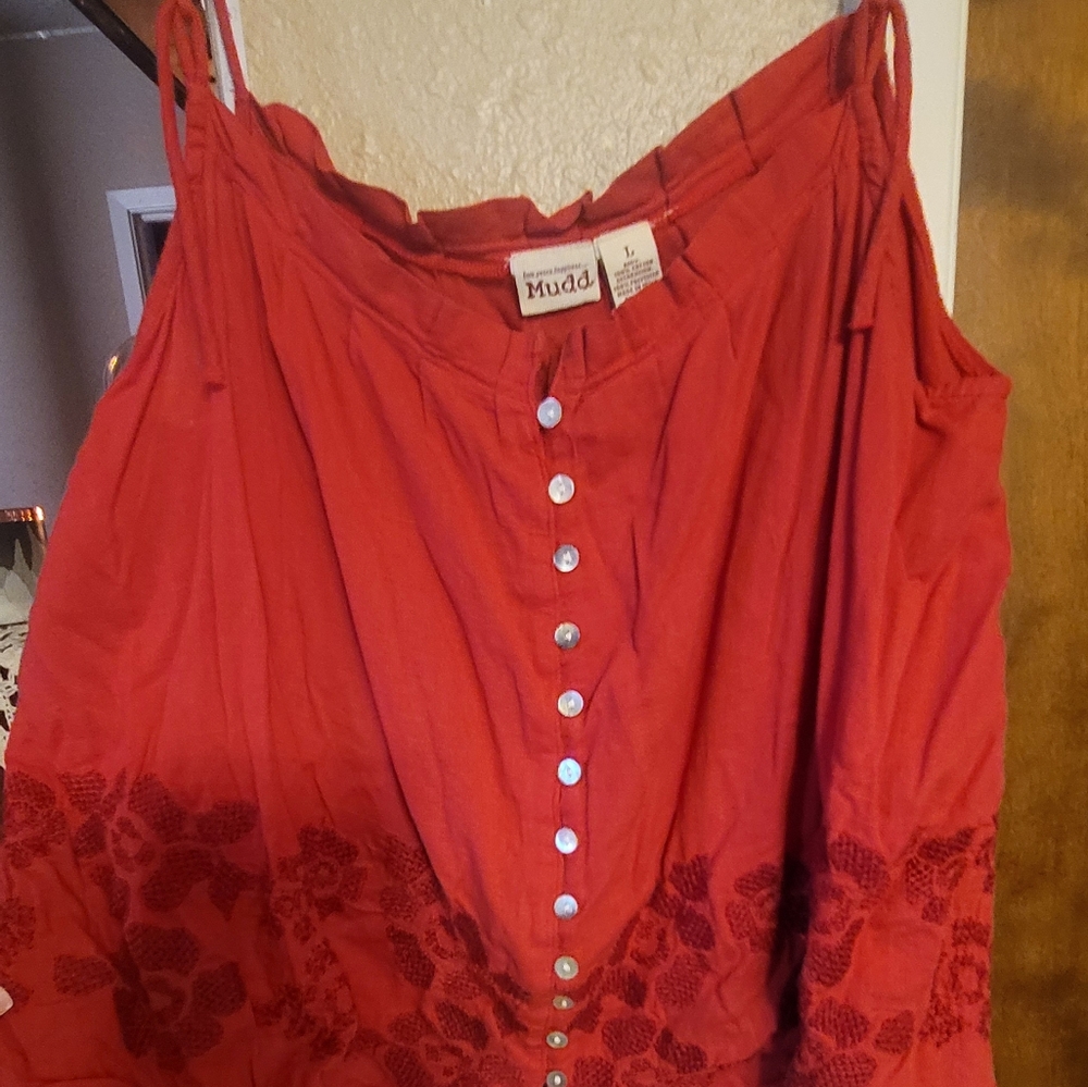 Mudd brand Red floral print tank top